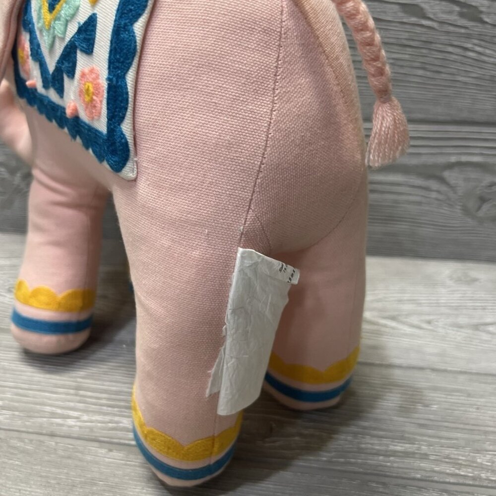 Pillowfort Pink Elephant Plush Embroidered Decorative Stuffed Animal Pillow - Picture 6 of 9